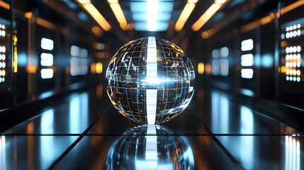 Poster - Dynamic visualization of global connectivity futuristic environment 3d technology concept high-resolution graphics