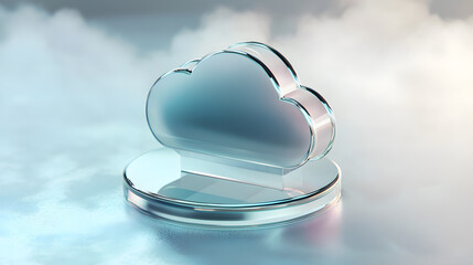 Poster - Elegant cloud icon in soft atmosphere digital art minimalist design tranquil scene high-resolution visualization