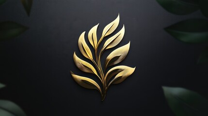 Poster - A luxurious gold and black logo design with elegant calligraphy