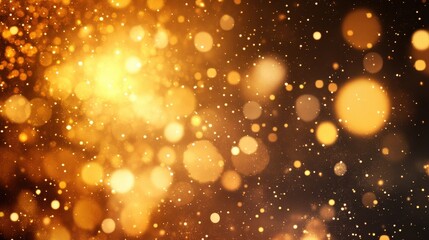 Poster - A luxurious gold bokeh snowfall with twinkling particles softly descending in the air