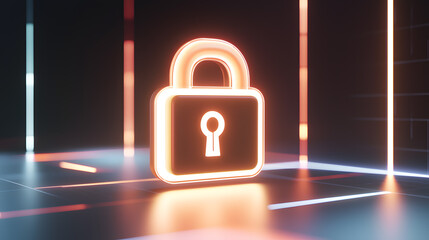 Poster - Digital lock security icon futuristic environment graphic design technology concept abstract viewpoint