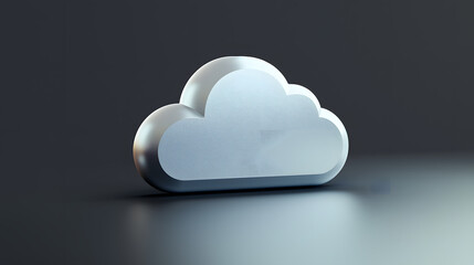 Poster - Cloud icon design digital workspace graphic element minimalist style front view clean aesthetic for web applications