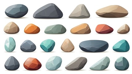 Leinwandbilder - various stones and rocks in different shapes, sizes and colors