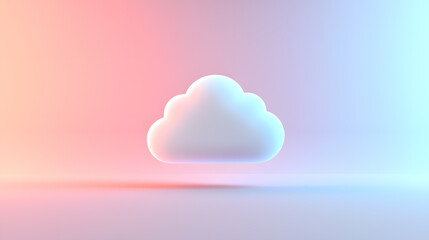 Poster - Soft cloud icon illustration digital design abstract art minimalist setting clean aesthetics visual concept