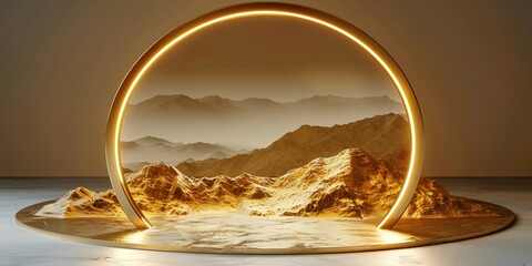 Wall Mural - golden globe on a white background