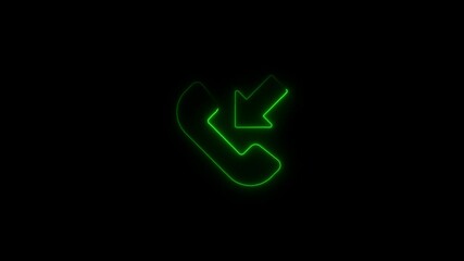 Poster - Animated incoming call icon with green neon glow effect on black background