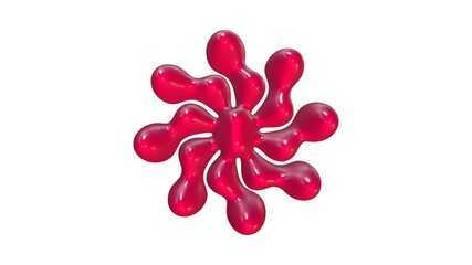 Poster - Red Shape Rotation Animation Isolated On White Background