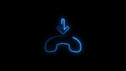 Poster - Glowing neon unanswered call symbol animation on black background for ui design
