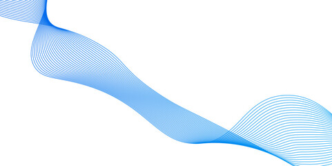 Poster - abstract vector background with blue wavy lines, blue minimal round lines abstract background, perfe