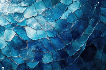 Fototapete - Abstract blue mosaic tiles texture