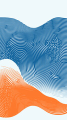 Poster - Abstract Wave Line Vector Background with Geometric Patterns and Minimalist Style Design