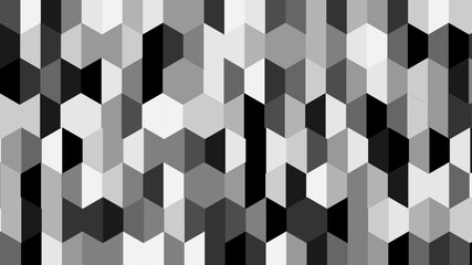 Poster - Abstract gray seamless geometric pattern polygon mosaic vector background illustration. Seamless black and white geometric pattern low-poly backdrop background. Black white triangle geometric pattern
