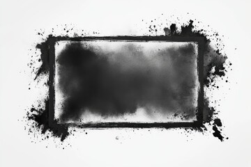 Aufkleber - Abstract black ink splatter frame