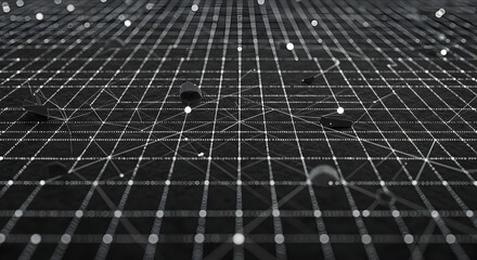 Artificial Neural Network With Interconnected Nodes and Dark Background