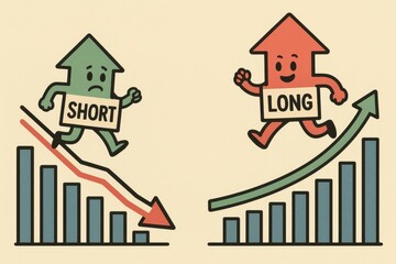 Poster - Simple Stock Illustration of Short and Long Market Trends