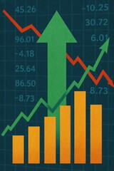 Poster - Stock Market Visualization with Graphs and Arrows for Trends