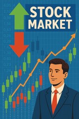 Poster - Simple Stock Market Visualization with Rise and Fall Trend Indicators