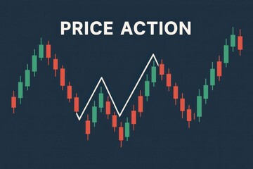 Poster - Price Action Chart with Green and Red Candlestick Patterns