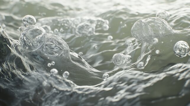 Bubble waves push chroma thread, gentle background emerges