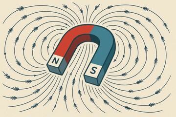 Poster - Magnetic Artistry with Simple Shapes and Dynamic Patterns
