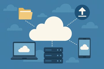 Poster - Simple Cloud System Diagram for Data Management and Connectivity