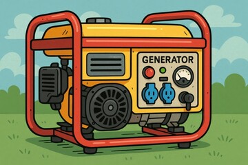 Poster - Simple Generative Illustration of a Colorful Power Generator
