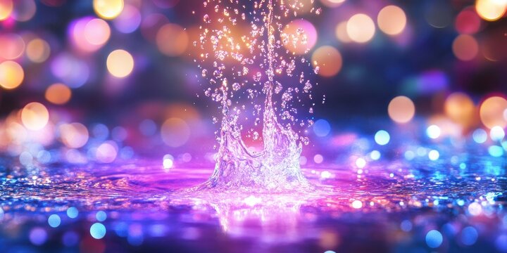 holographic splash rise, chroma stream, background