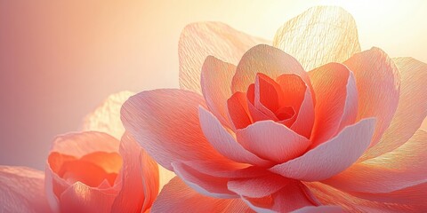 Poster - Handcrafted Paper Flowers in Minimalist Style with Elegant Petals and Soft Background for Artistic Decoration and Design Inspirations