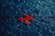 © Marina Demidiuk - One piece detail of puzzle is red on darl blue puzzle background. Different concept. Puzzle pieces grid, Jigsaw blue colour. Success mosaic solution template. Symbol of business strategy, completing