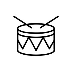 Poster - simple outline drawing illustration of a drum instrument  isolated on white background