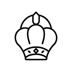 Poster - a regal crown with a diamond accent and rounded top points in a simple outline drawing style design