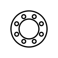Poster - Circular device with smaller circles arranged around a central opening in a simple graphic style