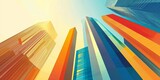 Vibrant Abstract Background Featuring Modern Skyscrapers