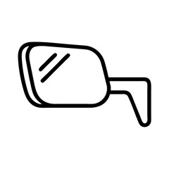 Poster - Outline drawing of a car side mirror with reflection lines on the glass surface shown clearly here