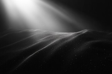 Poster - Dark, textured landscape illuminated by a light source