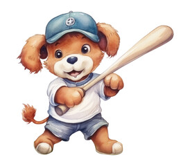 Wall Mural - png puppy playing baseball sports white background carnivora.