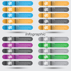 Leinwandbilder - Collection infographics with steps and options, banner  for  business design and website template.