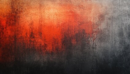 Fototapete - Fiery, textured backdrop.  A dramatic blend of orange, red, and dark grey tones creating a rough, aged surface