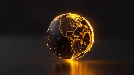 Poster - Digital Globe with Glowing Network Connections Illustrating Global Connectivity and Technology in a Dark Environment