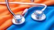 © Zulfa - A silver stethoscope rests on vibrant orange and blue fabric