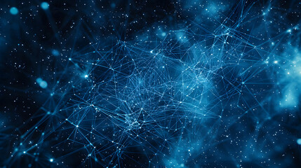 Poster - Dynamic neural network wallpaper digital universe abstract art sci-fi immersive viewpoint ai concept
