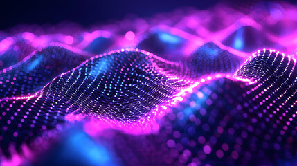 Poster - Dynamic neural network waveforms digital space wallpaper design futuristic environment abstract view ai concepts