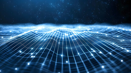 Poster - Augmented reality wallpaper visualizing concepts of space digital landscape technology abstract environment
