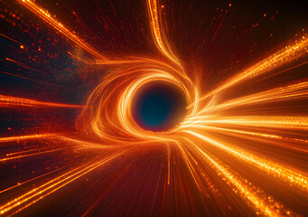 Poster - Dynamic Abstract Light Trails Speed, Motion, Energy, Tunnel Vision, Futuristic Digital Art.