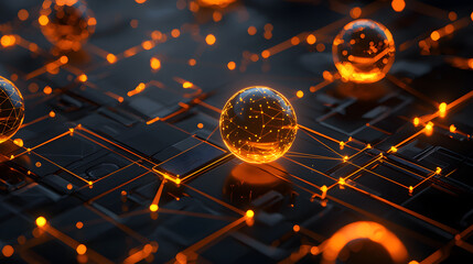 Poster - Augmented reality wallpaper visualization digital space 3d graphics futuristic environment abstract concept
