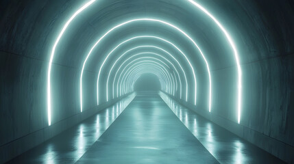 Poster - Augmented reality wallpaper experience futuristic tunnel visualization digital environment immersive perspective