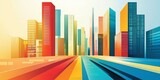 Vibrant Abstract Background Featuring Modern Skyscrapers