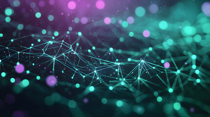 Poster - Dynamic blockchain cybersecurity wallpaper visualized in a digital environment with abstract network patterns