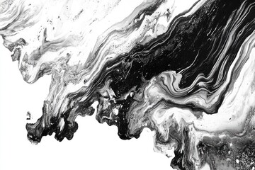 Aufkleber - Abstract Fluid Art in Black and White