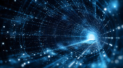 Poster - Dynamic cloud computing wallpaper visualizing decentralized systems in a futuristic environment